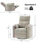 Monica Swivel Rocker Power Recliner with Movable Pillows(Optional Types)