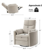 Monica Swivel Rocker Power Recliner with Movable Pillows(Optional Types)