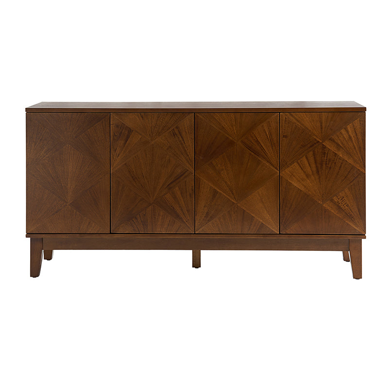 Marcos 60" Wide Mid-century Geometric Patterns Sideboard with Solid Wood Legs