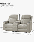 Diego Genuine Leather Home Theater Seating(Two or Three Seat Options)