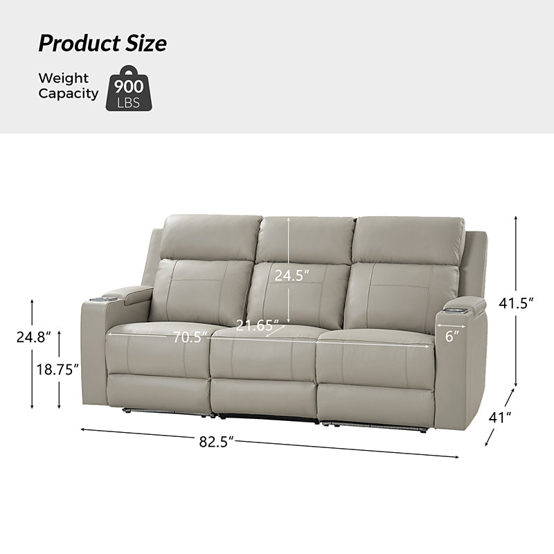 Diego Genuine Leather Home Theater Seating(Two or Three Seat Options)