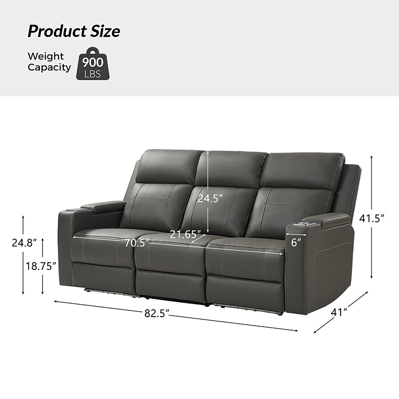 Diego Genuine Leather Home Theater Seating(Two or Three Seat Options)