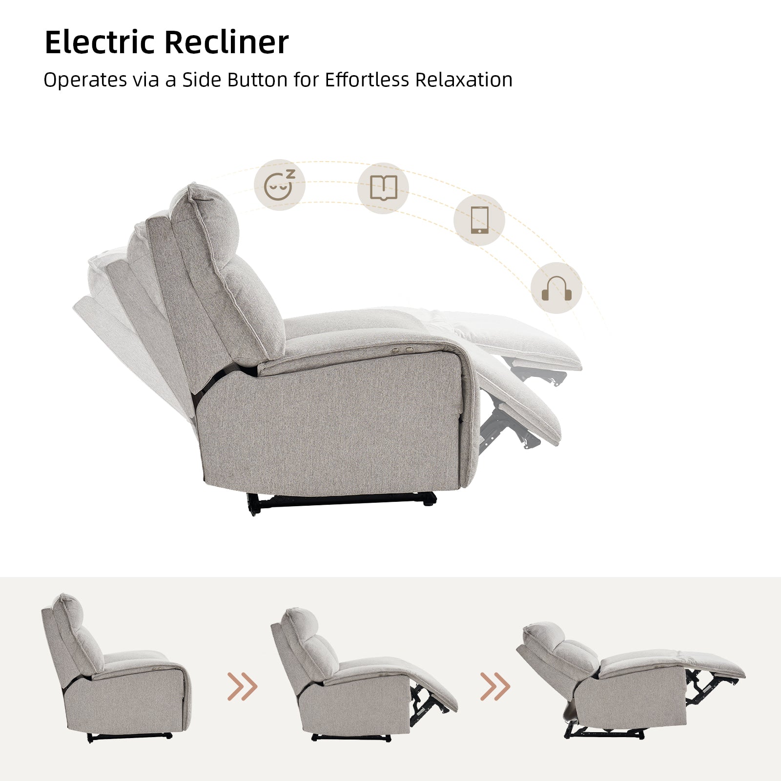 Ruben sectional Sofa with Electric Recliner