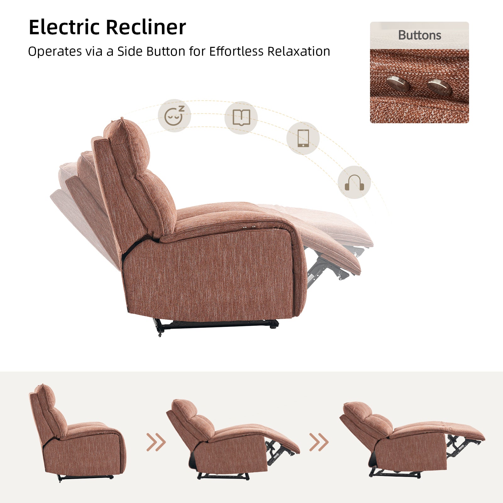 Ruben sectional Sofa with Electric Recliner