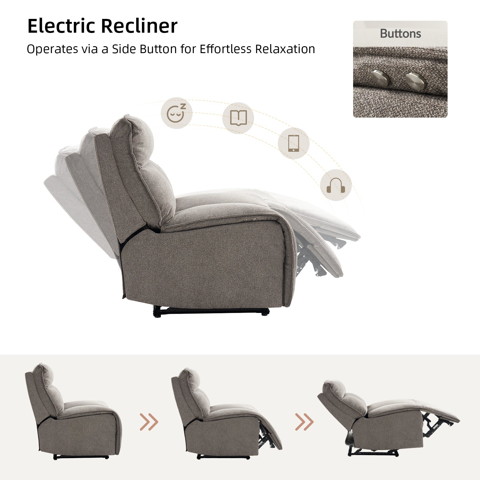 Ruben sectional Sofa with Electric Recliner