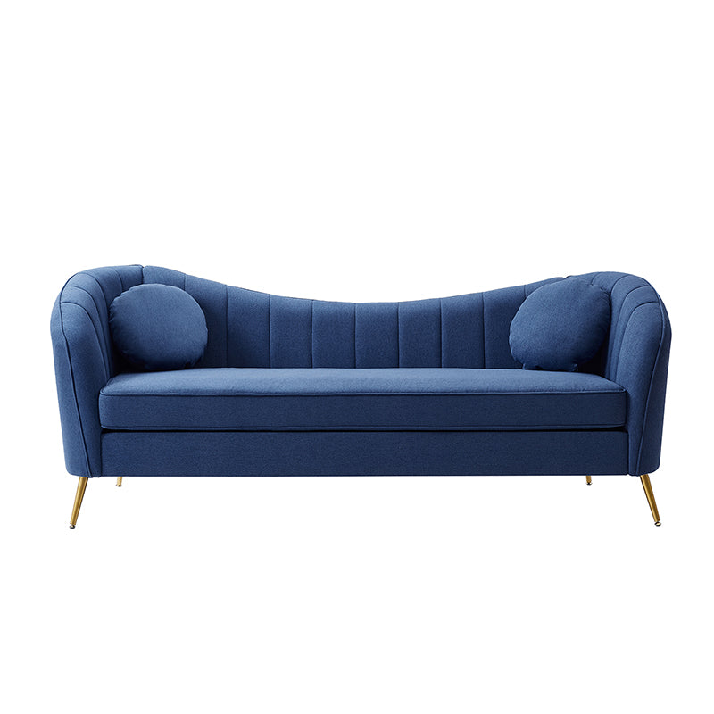 Noemi Contemporary Upholstered Sofa with Metal Legs and Pillows