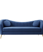 Noemi Contemporary Upholstered Sofa with Metal Legs and Pillows