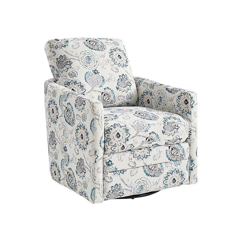 Hedda Wooden Upholstered Swivel Chair