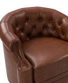 Alonso Classic Chesterfield Genuine Leather Swivel Chair