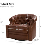 Alonso Classic Chesterfield Genuine Leather Swivel Chair