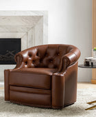 Alonso Classic Chesterfield Genuine Leather Swivel Chair