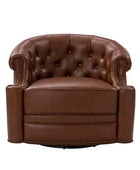 Alonso Classic Chesterfield Genuine Leather Swivel Chair