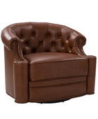 Alonso Classic Chesterfield Genuine Leather Swivel Chair