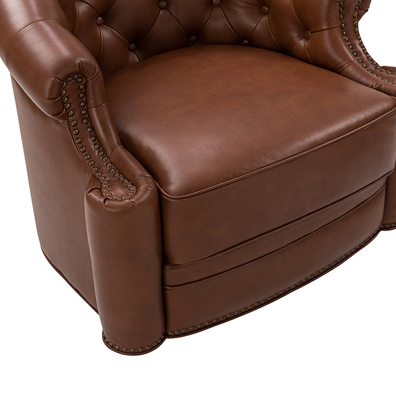 Alonso Classic Chesterfield Genuine Leather Swivel Chair