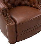 Alonso Classic Chesterfield Genuine Leather Swivel Chair