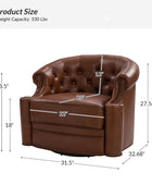 Alonso Classic Chesterfield Genuine Leather Swivel Chair