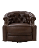 Alonso Classic Chesterfield Genuine Leather Swivel Chair
