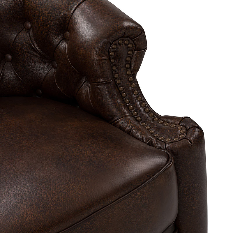 Alonso Classic Chesterfield Genuine Leather Swivel Chair