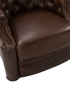 Alonso Classic Chesterfield Genuine Leather Swivel Chair
