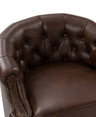 Alonso Classic Chesterfield Genuine Leather Swivel Chair