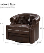 Alonso Classic Chesterfield Genuine Leather Swivel Chair