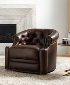 Alonso Classic Chesterfield Genuine Leather Swivel Chair