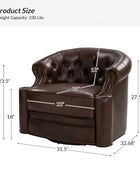 Alonso Classic Chesterfield Genuine Leather Swivel Chair
