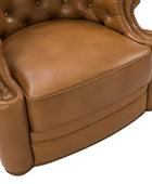 Alonso Classic Chesterfield Genuine Leather Swivel Chair