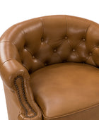 Alonso Classic Chesterfield Genuine Leather Swivel Chair