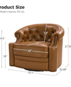 Alonso Classic Chesterfield Genuine Leather Swivel Chair