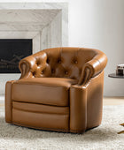 Alonso Classic Chesterfield Genuine Leather Swivel Chair