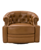 Alonso Classic Chesterfield Genuine Leather Swivel Chair