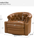 Alonso Classic Chesterfield Genuine Leather Swivel Chair