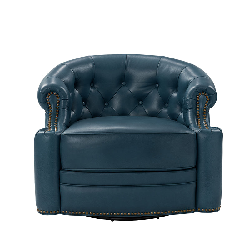 Alonso Classic Chesterfield Genuine Leather Swivel Chair