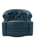 Alonso Classic Chesterfield Genuine Leather Swivel Chair