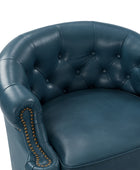 Alonso Classic Chesterfield Genuine Leather Swivel Chair