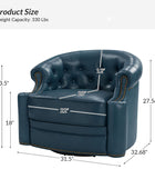 Alonso Classic Chesterfield Genuine Leather Swivel Chair