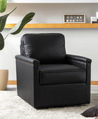 Irene Genuine Leather Swivel Chair Armchair with Nailhead Trims