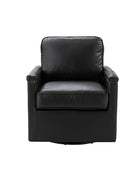 Irene Genuine Leather Swivel Chair Armchair with Nailhead Trims