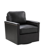 Irene Genuine Leather Swivel Chair Armchair with Nailhead Trims