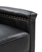 Irene Genuine Leather Swivel Chair Armchair with Nailhead Trims