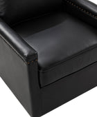 Irene Genuine Leather Swivel Chair Armchair with Nailhead Trims