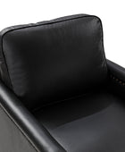 Irene Genuine Leather Swivel Chair Armchair with Nailhead Trims