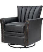 Flora Genuine Leather 360 Degree Refined Elegance Swivel Chair