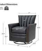 Flora Genuine Leather 360 Degree Refined Elegance Swivel Chair