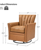 Flora Genuine Leather 360 Degree Refined Elegance Swivel Chair