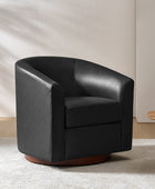 Sandy 360-Degree Swivel Barrel Faux Leather Chair for Living Room