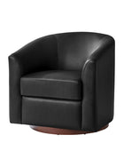 Sandy 360-Degree Swivel Barrel Faux Leather Chair for Living Room