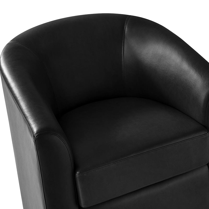 Sandy 360-Degree Swivel Barrel Faux Leather Chair for Living Room