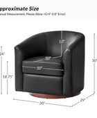 Sandy 360-Degree Swivel Barrel Faux Leather Chair for Living Room